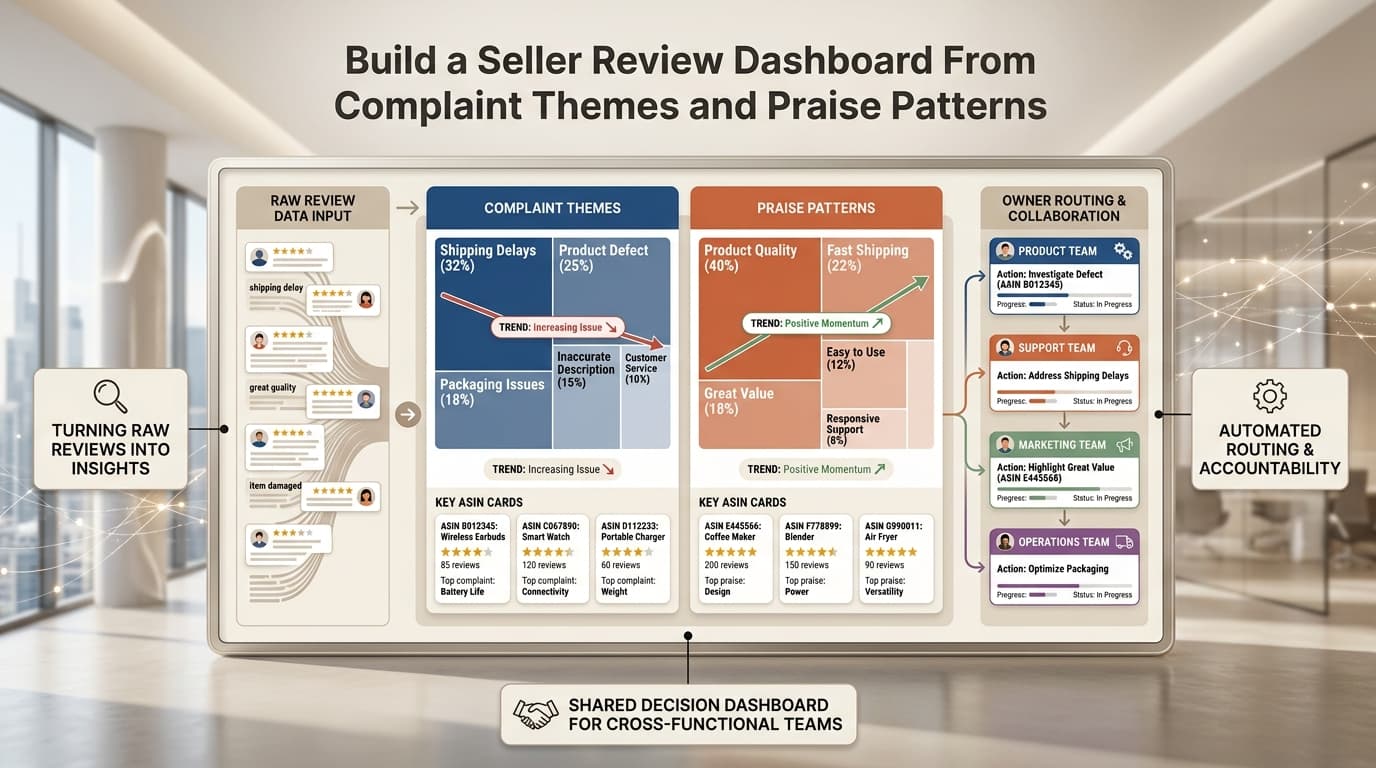 Build a Seller Review Dashboard From Complaint Themes and Praise Patterns